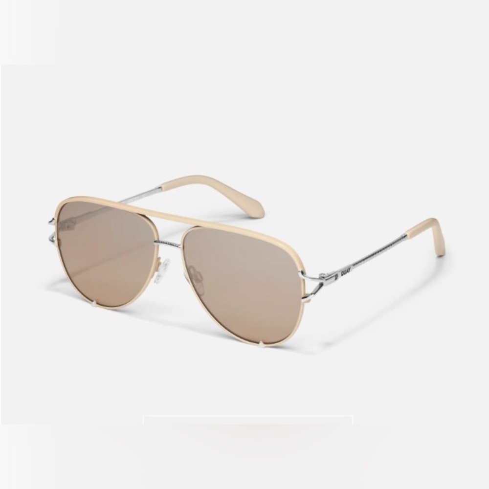 NEW! Quay HIGH KEY TWIST slv/slvchmp Sunglasses ****DISCONTINUED COLOR****